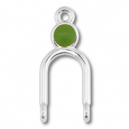 Bedels DQ metaal tussenstuk Antiek zilver (nikkelvrij)-olive green