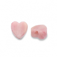 Natuursteen kralen rozenkwarts hart Peach pink