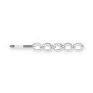 Haaraccessoires schuifspeld met strass Silver-transparent