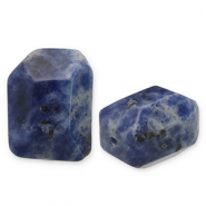 Natuursteen kralen sodaliet en microklien Blue-white