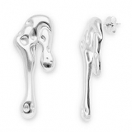 Roestvrij stalen (RVS) Stainless steel oorbellen / oorstekers druppels Silver