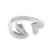 Roestvrij stalen (RVS) Stainless steel ringen harten Silver