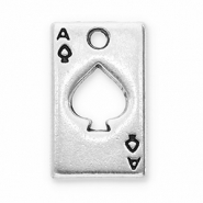 Bedels DQ metaal schoppenaas Antiek zilver (nikkelvrij)