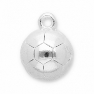 Bedels DQ metaal voetbal Antiek zilver (nikkelvrij)