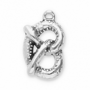 Bedels DQ metaal pretzel Antiek zilver (nikkelvrij)