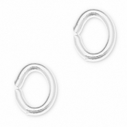 Onderdelen DQ metaal buigring ovaal Antiek zilver (nikkelvrij)