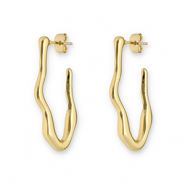 Roestvrij stalen (RVS) Stainless steel oorbellen / oorstekers irregular Gold