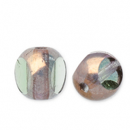 Czech kralen FPB rond 6mm Peridot-bronze