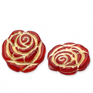 Acryl kralen roos Red-gold