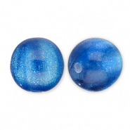 6 mm acryl kralen met glitter Blue-turquoise