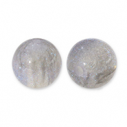 6 mm acryl kralen met glitter Grey-turquoise