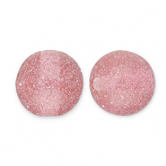 12 mm acryl kralen met glitter Mauve pink-silver