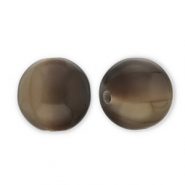 Resin kralen 12mm Greige-dark brown