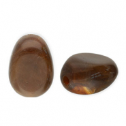 Acryl kralen ei-vormig Dark brown-white