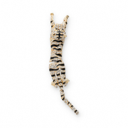 Statement broches tijger Gold-black-transparent