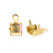 Roestvrij stalen (RVS) Stainless steel onderdelen eindkapjes voor strass chain 4mm Gold