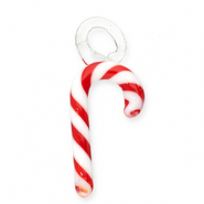Glasbedels zuurstok Red-white