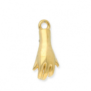Roestvrij stalen (RVS) Stainless steel bedels hand Gold