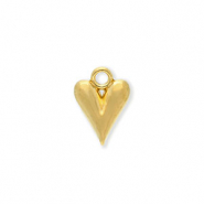 Roestvrij stalen (RVS) Stainless steel bedels hart Gold