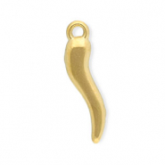 Roestvrij stalen (RVS) Stainless steel bedels Italiaanse hoorn Gold