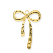 Roestvrij stalen (RVS) Stainless steel bedels strik Gold