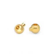 Onderdelen DQ Eco-brass&reg; metaal knijpkraal rond Goud (nikkelvrij)