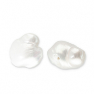 Zoetwaterparels plat rond Natural white
