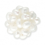Zoetwaterparels geclusterd Natural white