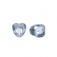 Fashion Facet kralen hart Blue-pearl shine coating