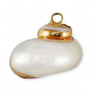 Schelp hangers specials Slak Pearl white-gold