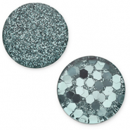 7 mm platte cabochon Polaris Elements Helios Petrol green