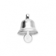 Bedels metaal kerstklok Silver