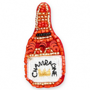 Broches fles champagne Red-white-gold