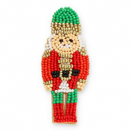Broches notenkraker Beige-red-gold-green