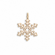 Bedels metaal sneeuwvlok Gold-white