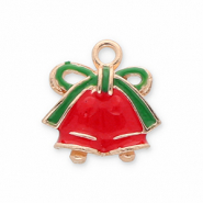 Bedels metaal kerstklokken Gold-red-green