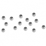 Roestvrij stalen (RVS) Stainless steel onderdelen knijpkraal 2.5mm Zilver