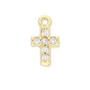 Brass TQ metaal bedels kruis Gold-transparent