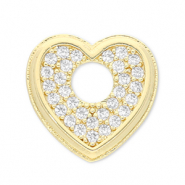 Brass TQ metaal bedels hart Gold-transparent
