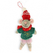 Trendy hangers vilt muis Grey-green-red-pink