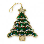 Trendy hangers kerstboom Green-gold-silver-multicolour