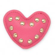Statement hangers met studs hart Dark pink-gold