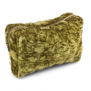 BY31® Etui velvet met gestikte cirkels Olive green