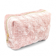 BY31® Etui velvet met gestikte cirkels Light pink