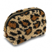 BY31® Etui teddystof met luipaardprint Light brown-brown-black