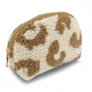 BY31® Etui teddystof met luipaardprint Beige brown-brown