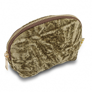BY31® Etui velvet met gestikte cirkels Olive brown