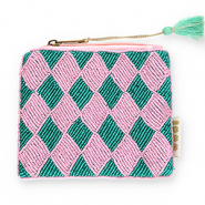 BY31® Etui ruit Teal green-mauve-mint green-gold