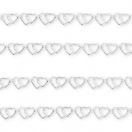 Roestvrij stalen (RVS) Stainless steel onderdelen jasseron hartjes Silver