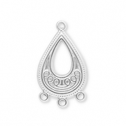 Roestvrij stalen (RVS) Stainless steel onderdelen hangers druppel met 3 oogjes Silver